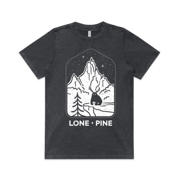 White Lone Pine Badge on Women's Stone Wash Tee Thumbnail